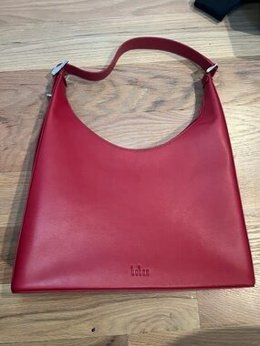 Behno Red Leather Shoulder Bag